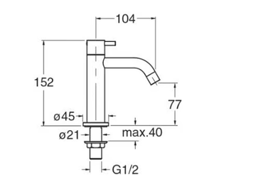 TRICOLORE VERDE CRITV240 - Countertop single handle washbasin mixer without waste by CRISTINA Rubinetterie - view 3